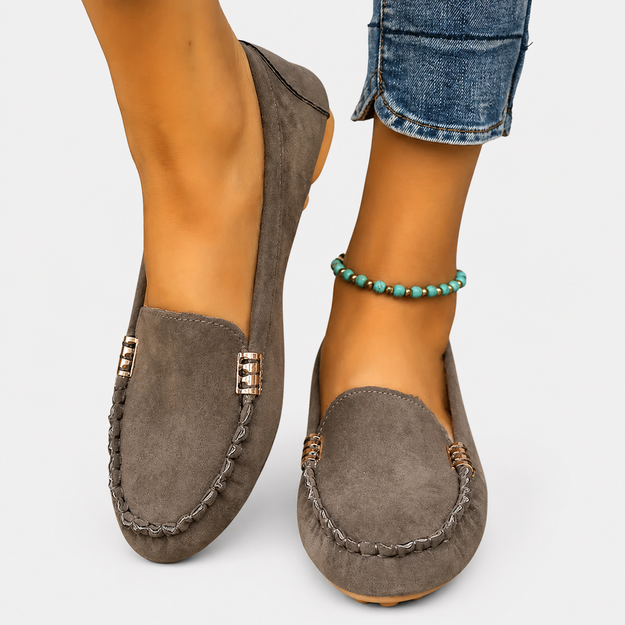 Sabrina – Mocasini clasici cu ornament metalic