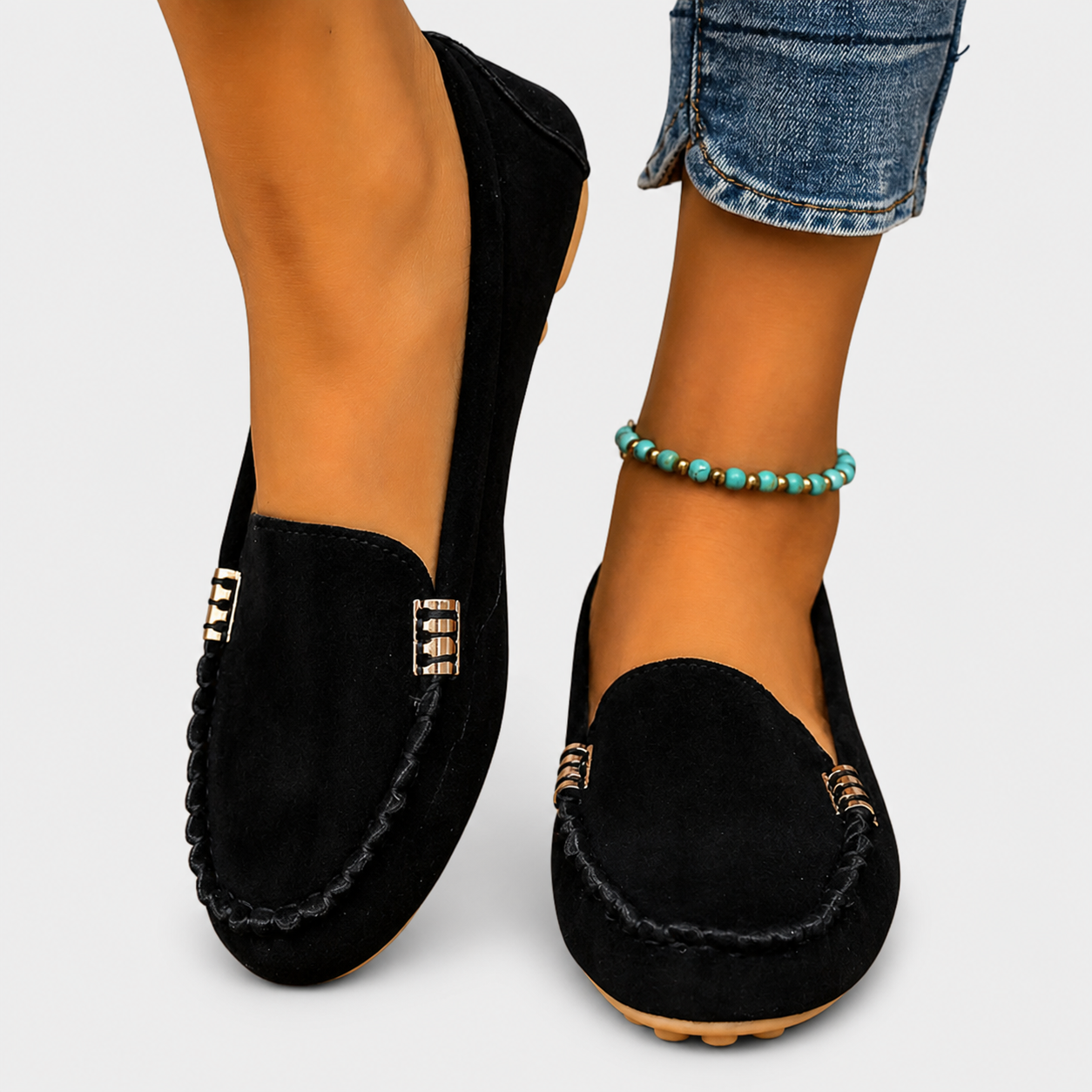 Sabrina – Mocasini clasici cu ornament metalic