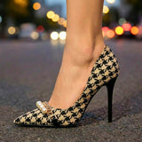 Iulia – Pantofi stiletto pied-de-poule