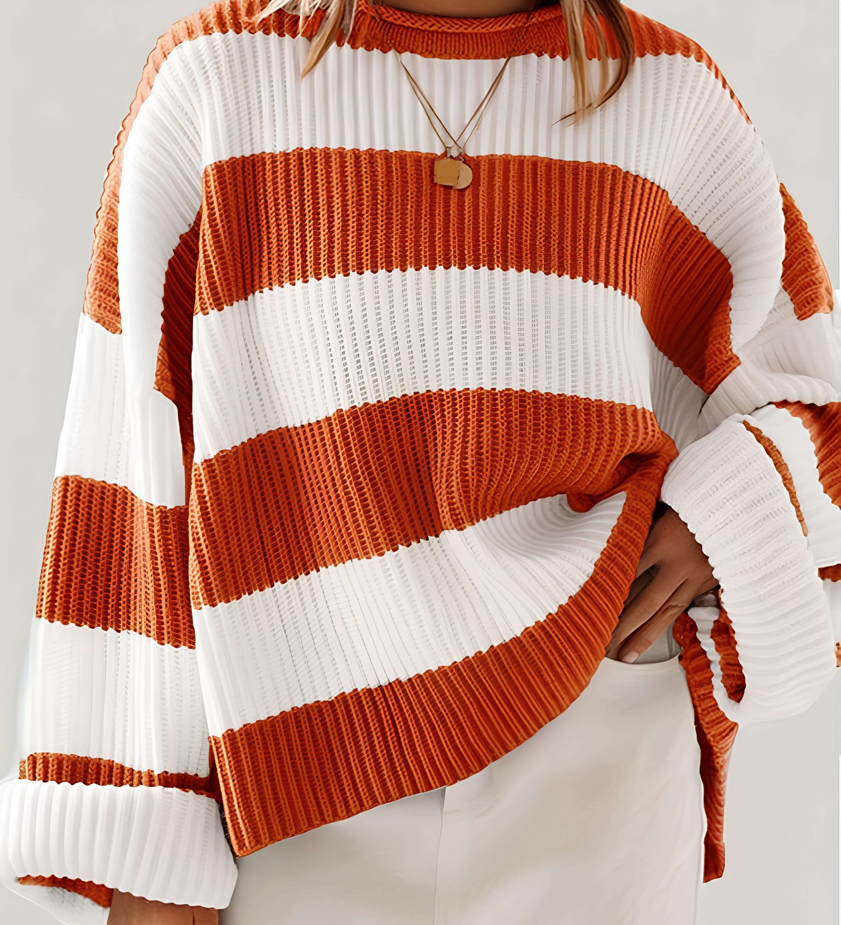 Loredana – Pulover oversized în dungi late