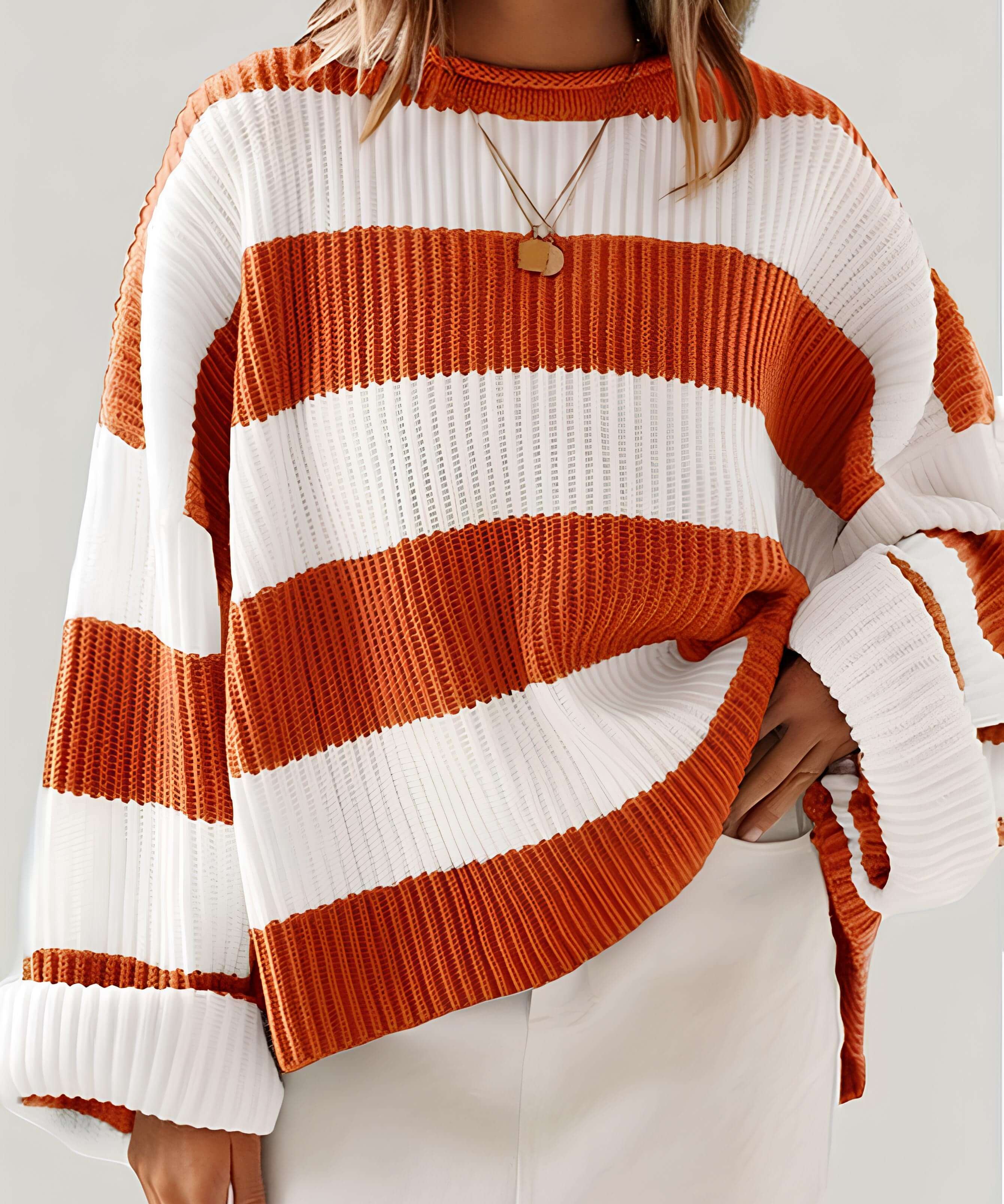 Loredana – Pulover oversized în dungi late