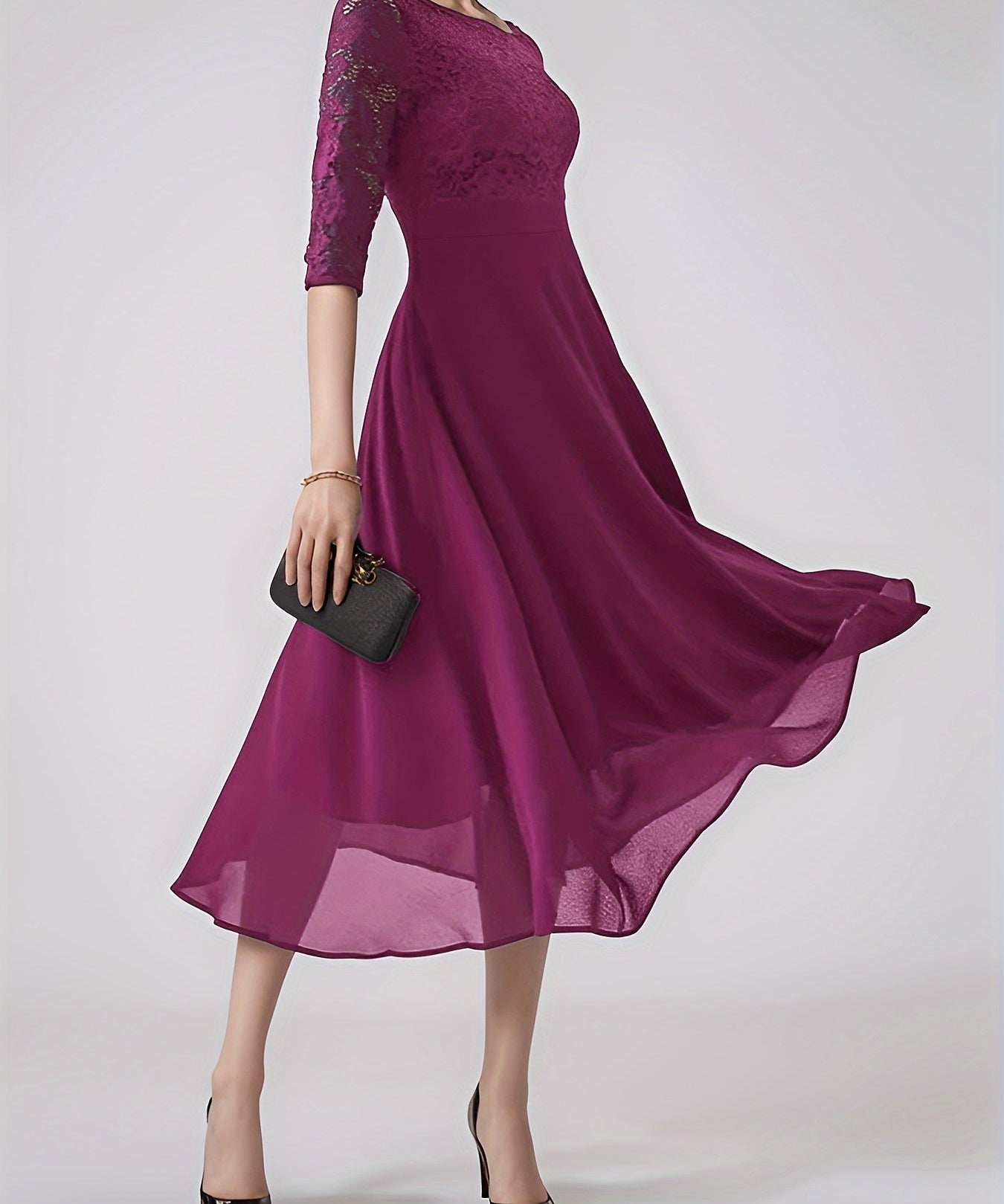 Dorina – Rochie midi cu dantelă