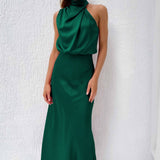 Silvia – Rochie halter din satin