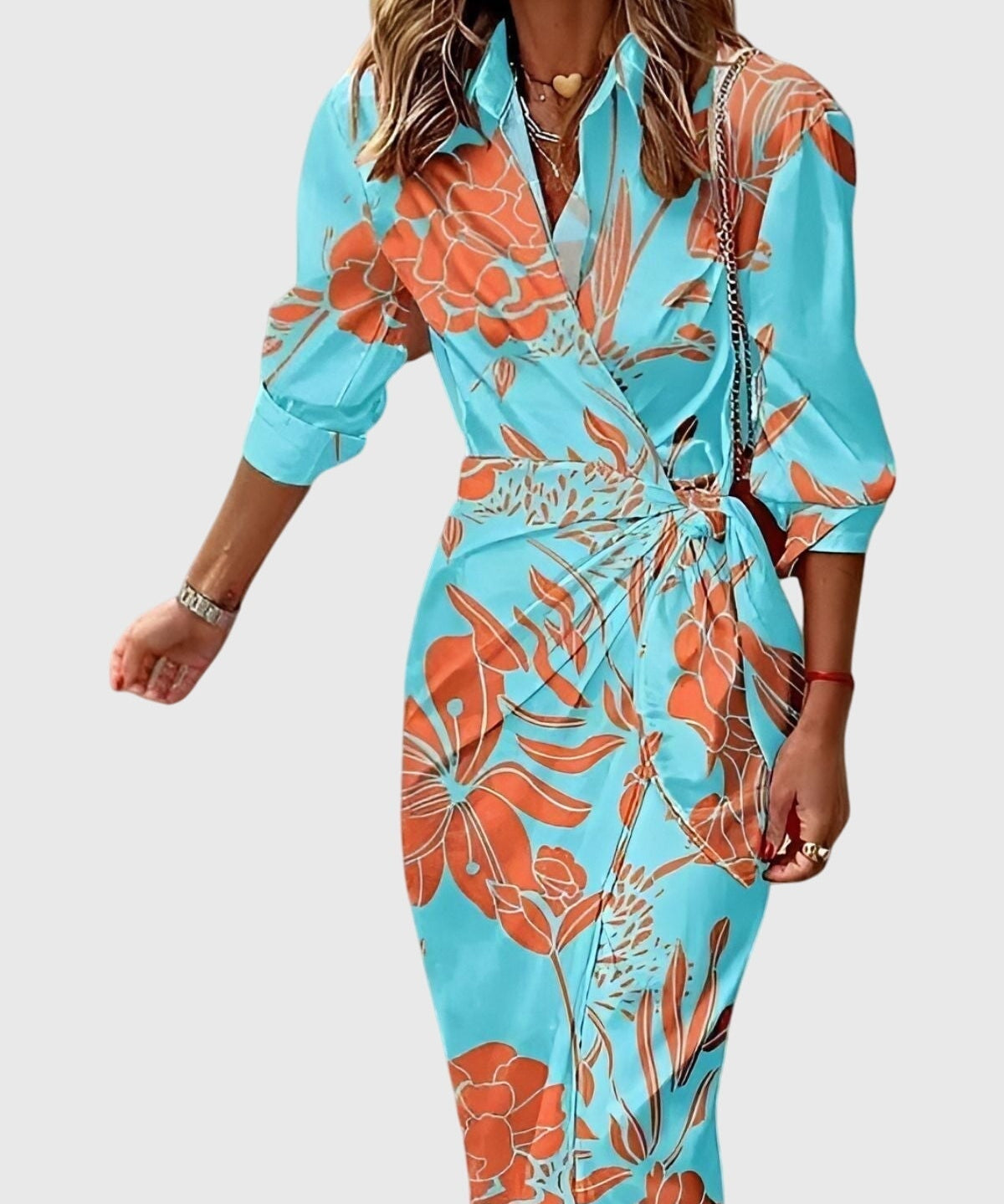 Celia – Rochie petrecută cu guler cămașă