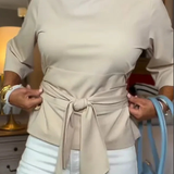 Rebeca – Bluză cu fundă în talie