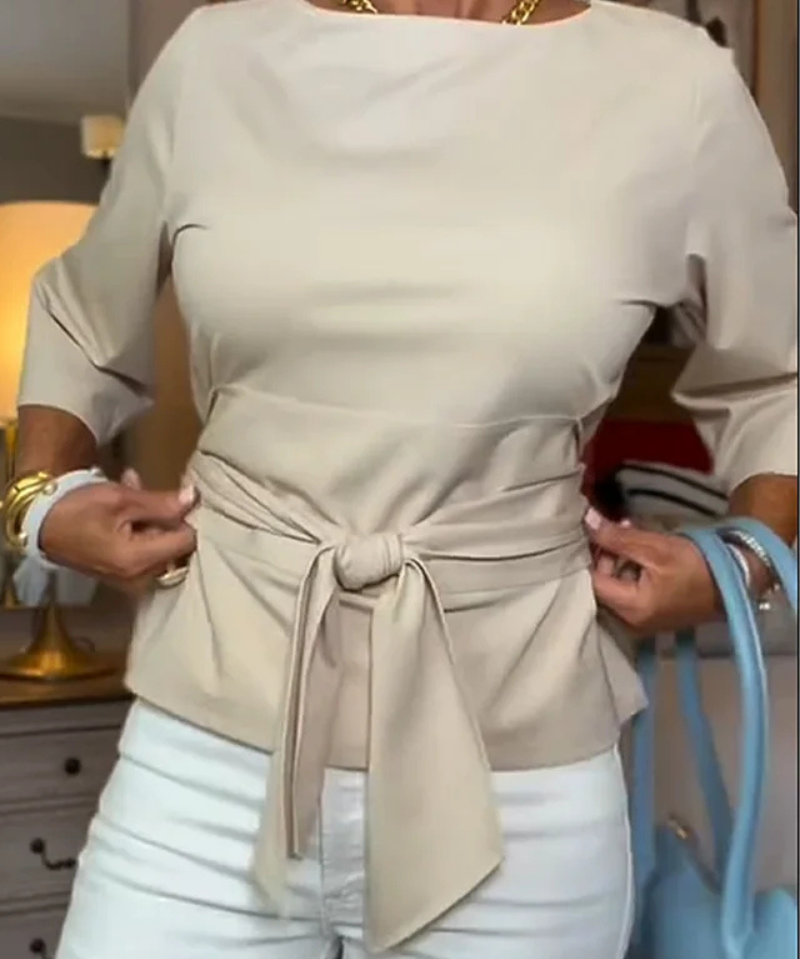 Rebeca – Bluză cu fundă în talie