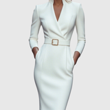 Casandra – Rochie creion cu cataramă
