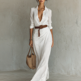 Claudia – Rochie maxi tip cămașă