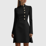 Mia – Rochie scurtă cu nasturi aurii