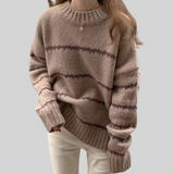 Flavia – Pulover larg cu dungi fine