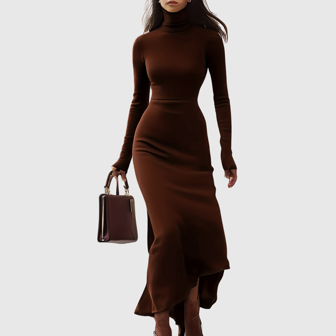 Liviana – Rochie maxi cu volan asimetric
