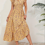 Ștefania – Rochie florală cu volănașe