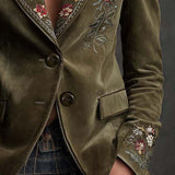 Stanca – Blazer catifelat cu broderie