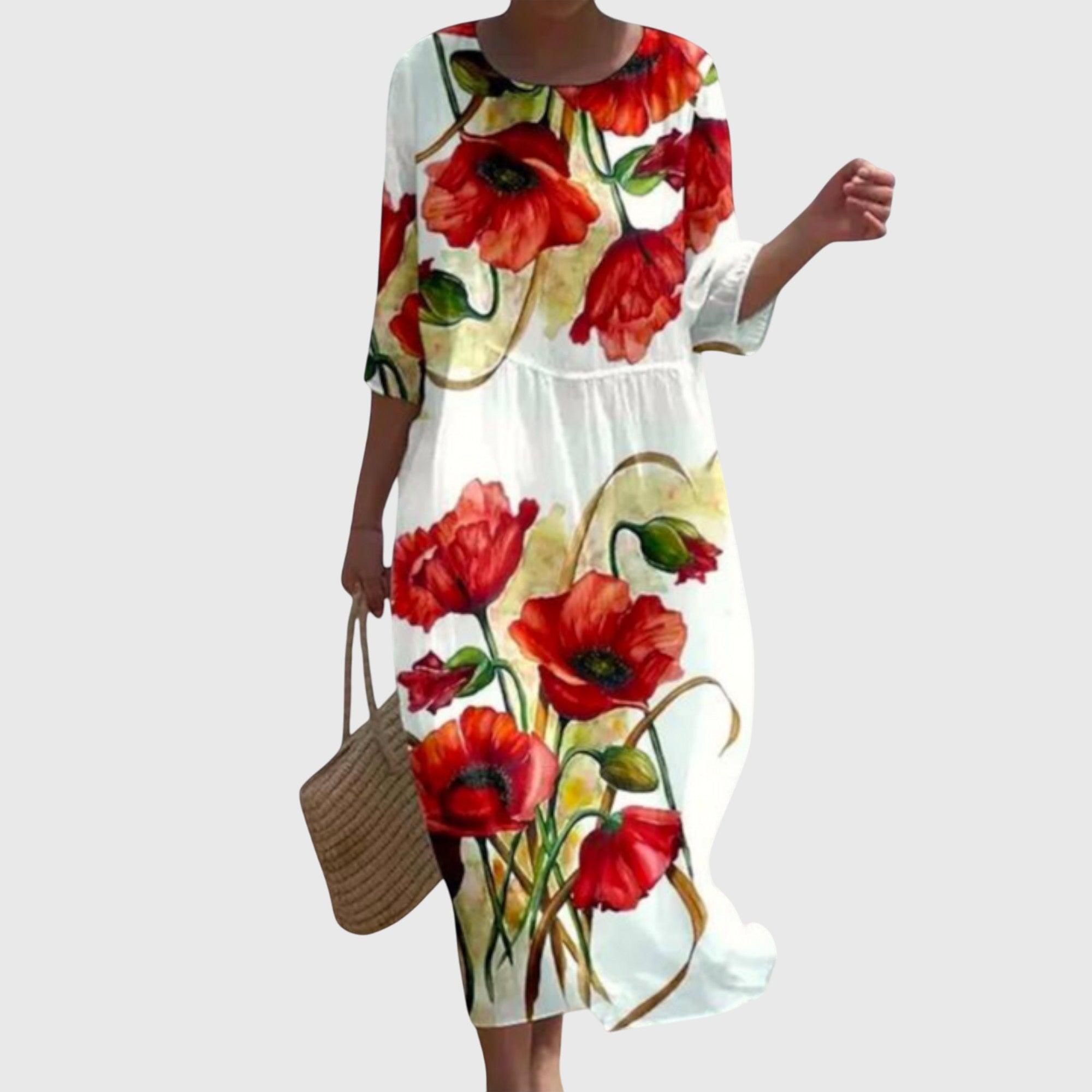 Diana – Rochie florală lejeră cu șnur