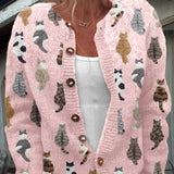 Dumitra – Cardigan tricotat cu pisici