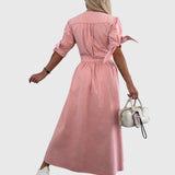 Teona – Rochie denim cu fundițe