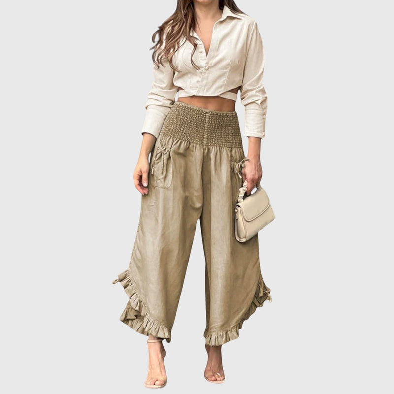 Fira – Pantaloni lejeri cu volane