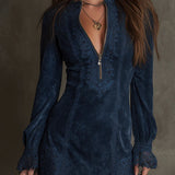 Ina – Rochie din velur cu fermoar