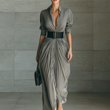 Eugenia – Rochie lungă cu nasturi