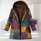 Isabela – Geacă patchwork cu glugă