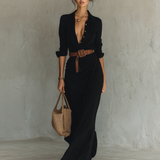 Claudia – Rochie maxi tip cămașă