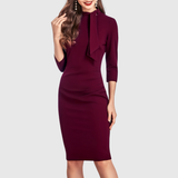 Olga – Rochie dreaptă cu fundă