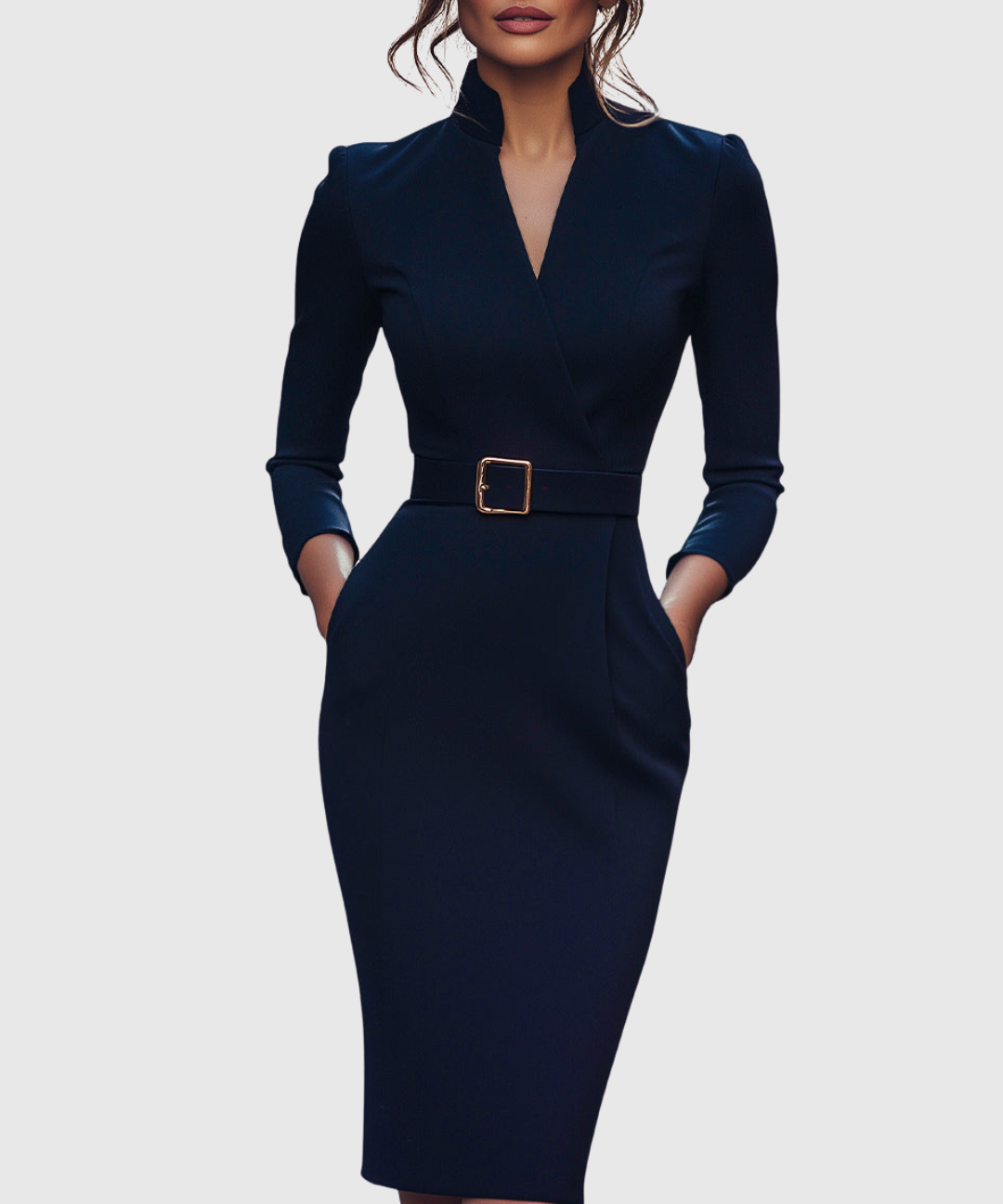 Casandra – Rochie creion cu cataramă