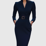 Casandra – Rochie creion cu cataramă