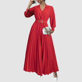 Amelia – Rochie lungă plisată cu curea