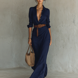 Claudia – Rochie maxi tip cămașă