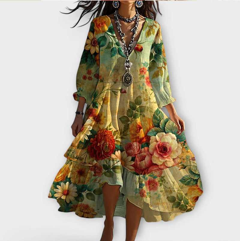 Hermina – Rochie midi cu imprimeu floral