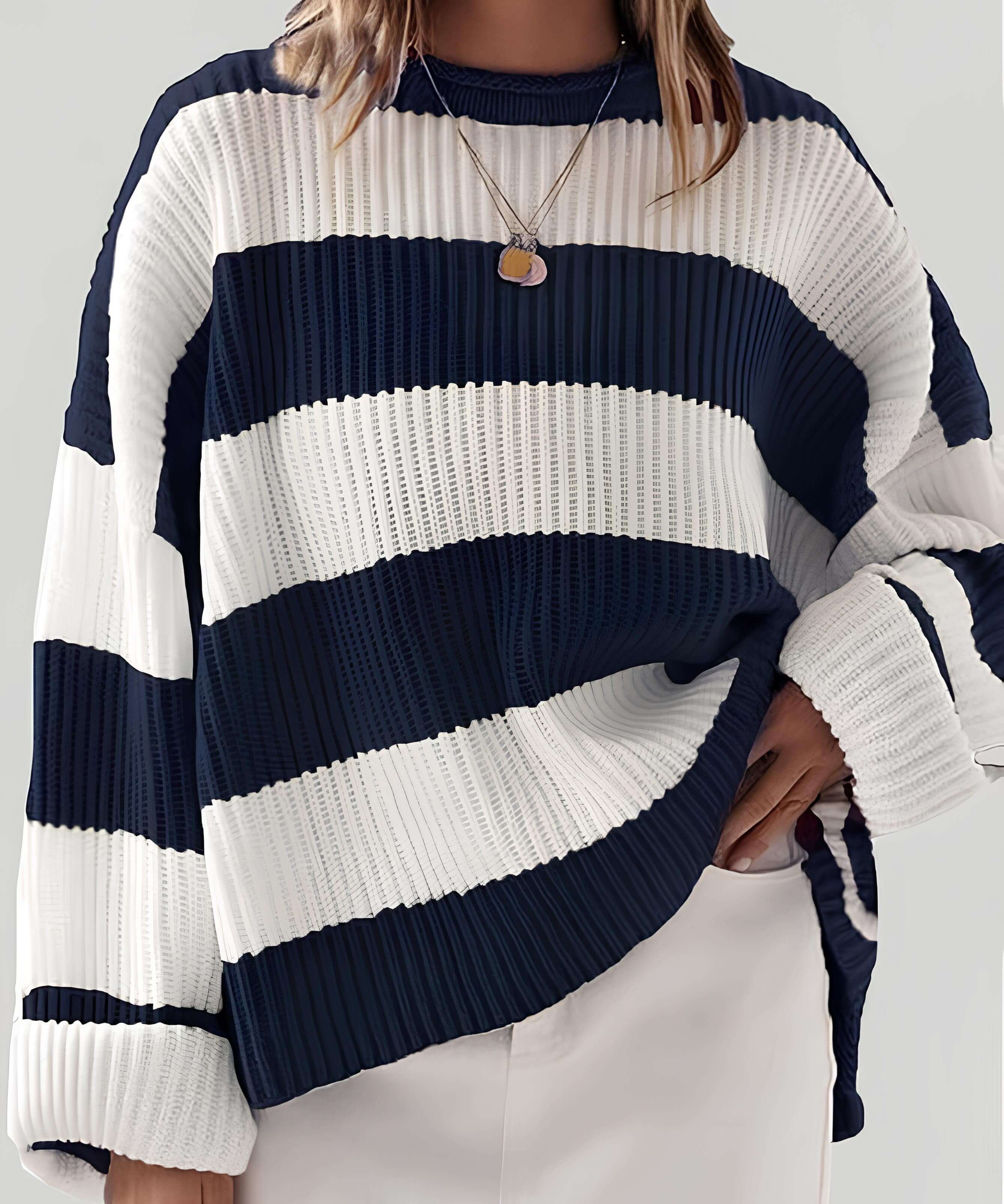 Loredana – Pulover oversized în dungi late