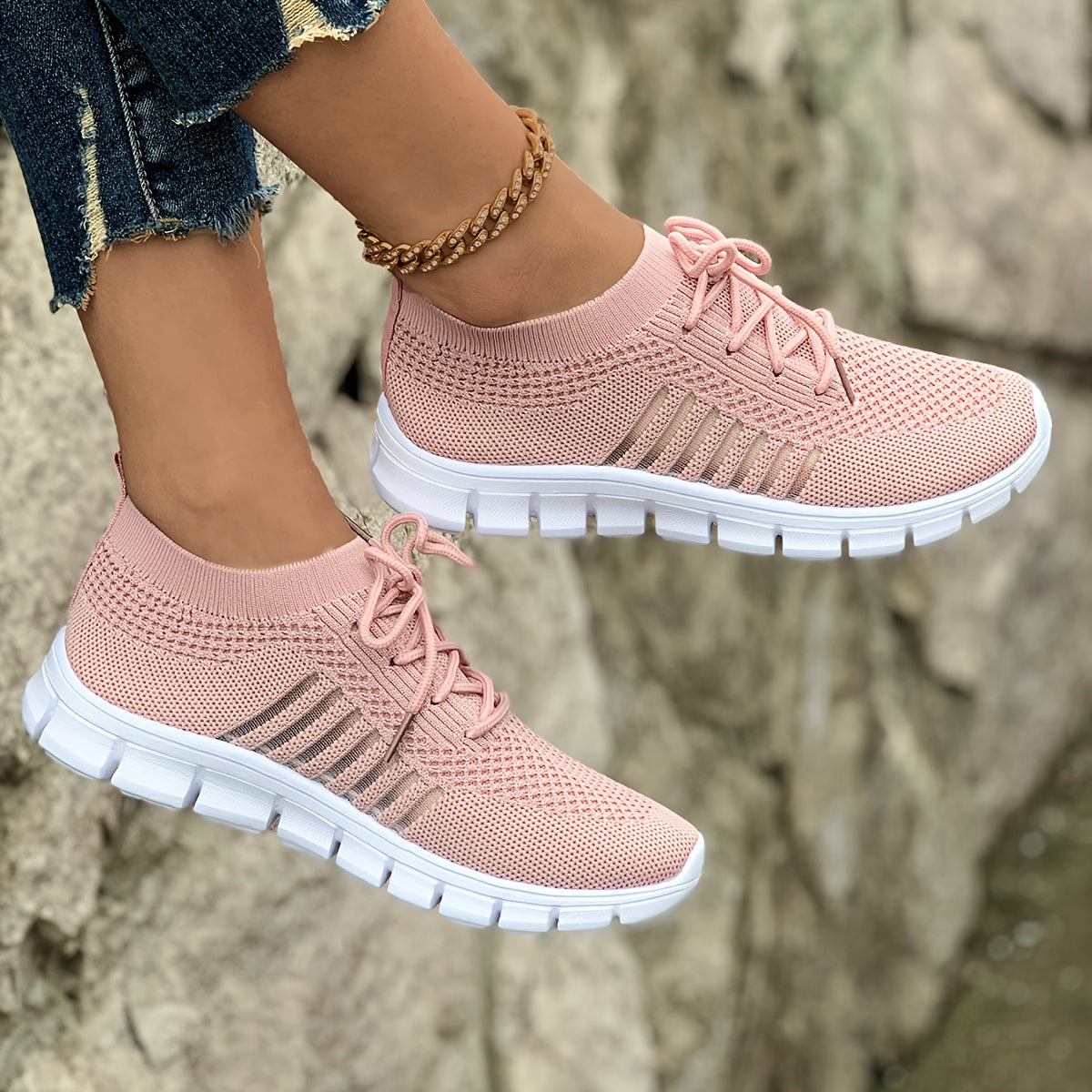 Ada – Sneakers tricotați cu dungi