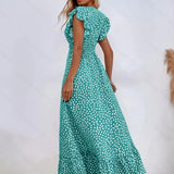 Ștefania – Rochie florală cu volănașe