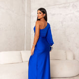 Geanina – Rochie satin asimetrică