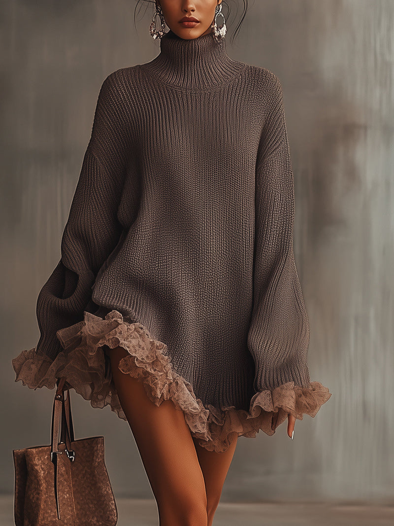 Stana – Rochie pulover cu volane
