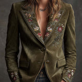 Stanca – Blazer catifelat cu broderie