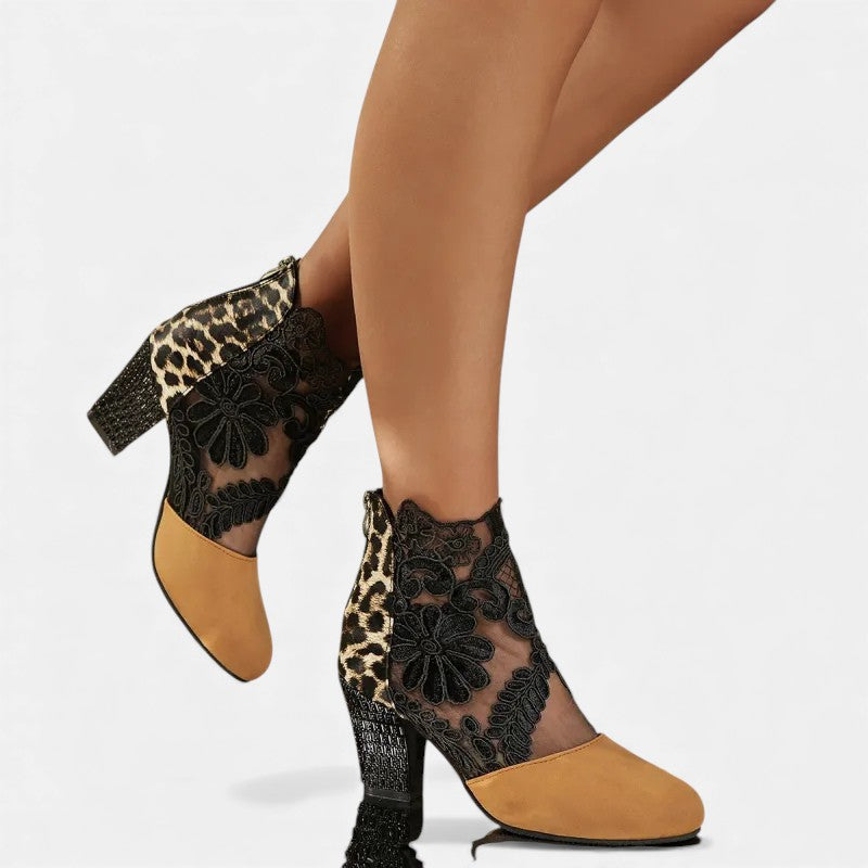 Florica – Botine cu dantelă și toc