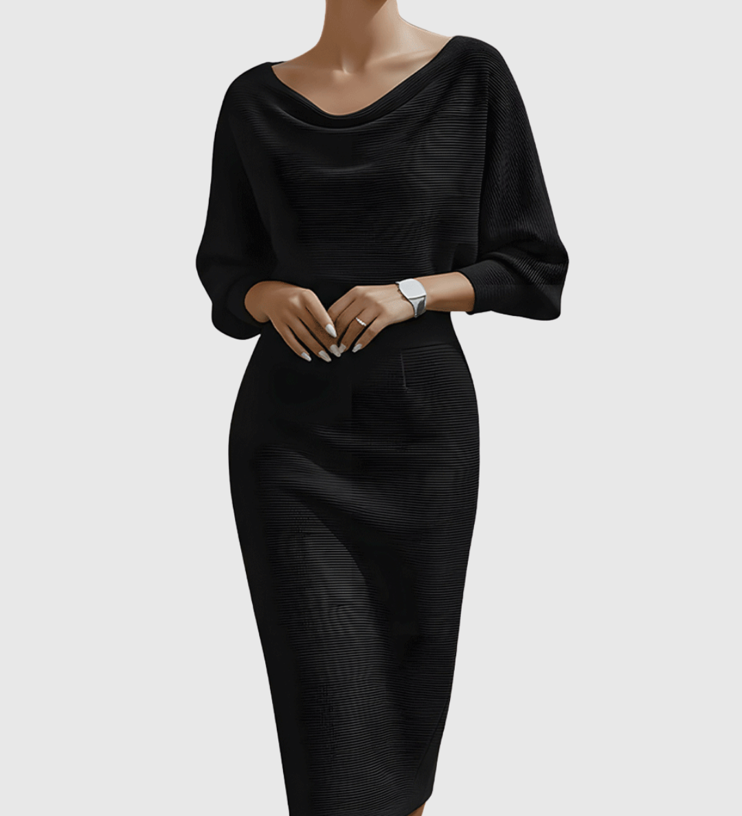 Tamara – Rochie cu decolteu cascadă