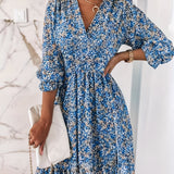 Voichița – Rochie florală cu talie încrețită