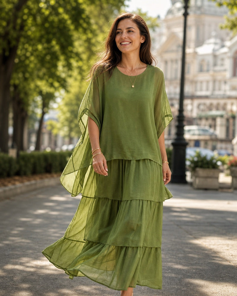 Sorina – Rochie vaporoasă cu volane