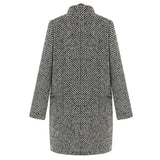Delia – Palton în tweed alb-negru