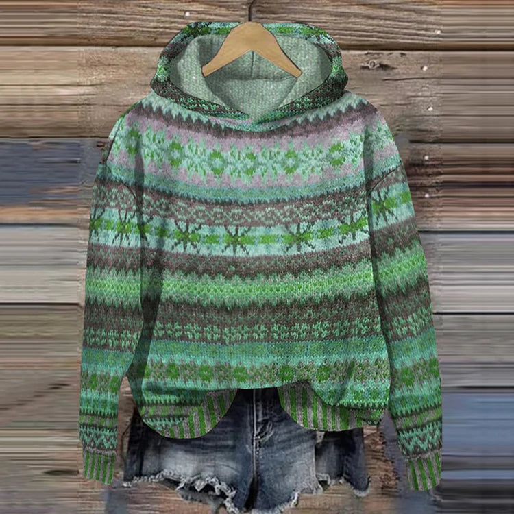 Delia – Pulover cu glugă și model