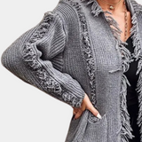 Jana – Cardigan lung cu franjuri