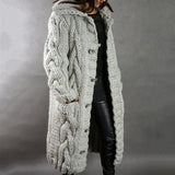 Laurentia – Cardigan lung tricotat cu glugă