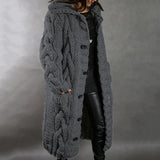 Laurentia – Cardigan lung tricotat cu glugă