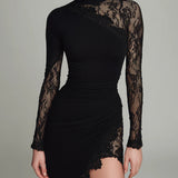 Safta – Rochie mini cu dantelă florală
