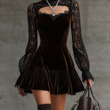 Renata – Rochie evazată din catifea