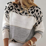Georgiana – Pulover cu inserție leopard