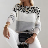 Georgiana – Pulover cu inserție leopard